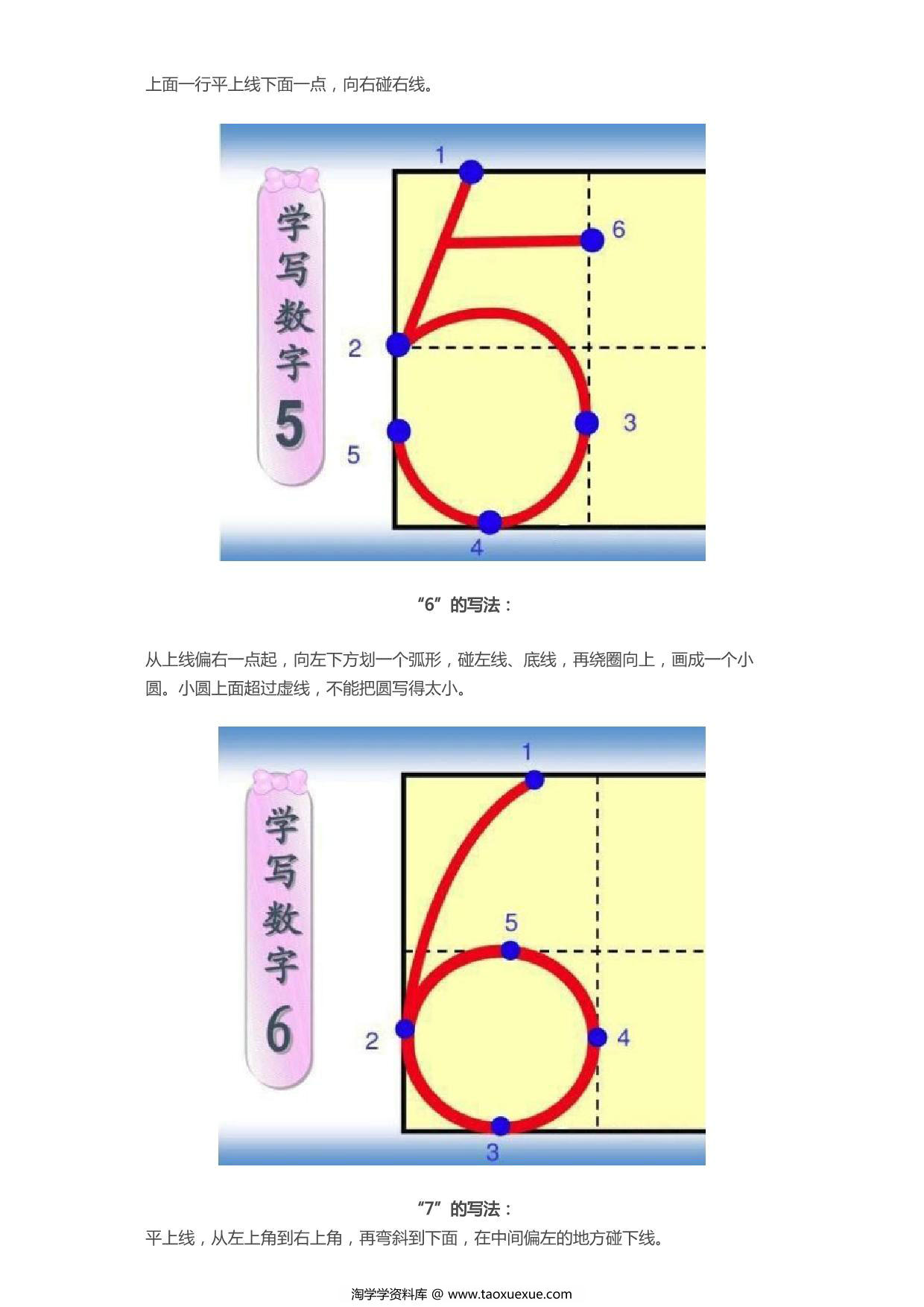 图片[2]-1-10数字的正确书写方法攻略，5页PDF电子版-淘学学资料库