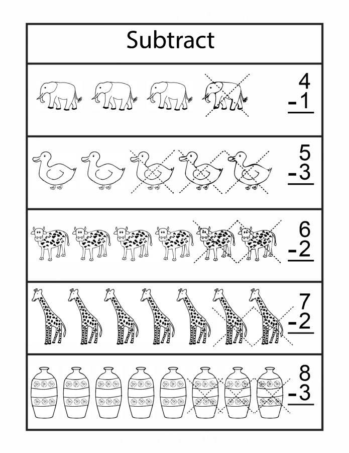 图片[1]-10以内加减法练习（一）黑白插图版，幼儿数学启蒙电子版PDF打印，百度网盘下载-淘学学资料库