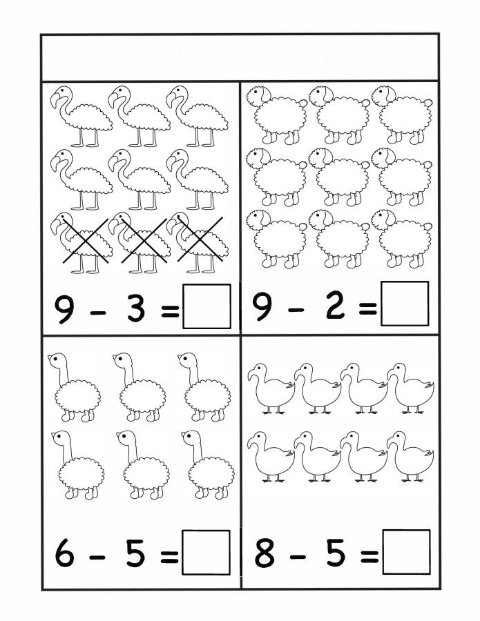 图片[3]-10以内加减法练习（一）黑白插图版，幼儿数学启蒙电子版PDF打印，百度网盘下载-淘学学资料库