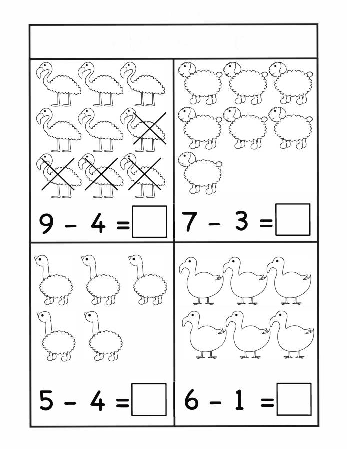 图片[4]-10以内加减法练习（一）黑白插图版，幼儿数学启蒙电子版PDF打印，百度网盘下载-淘学学资料库