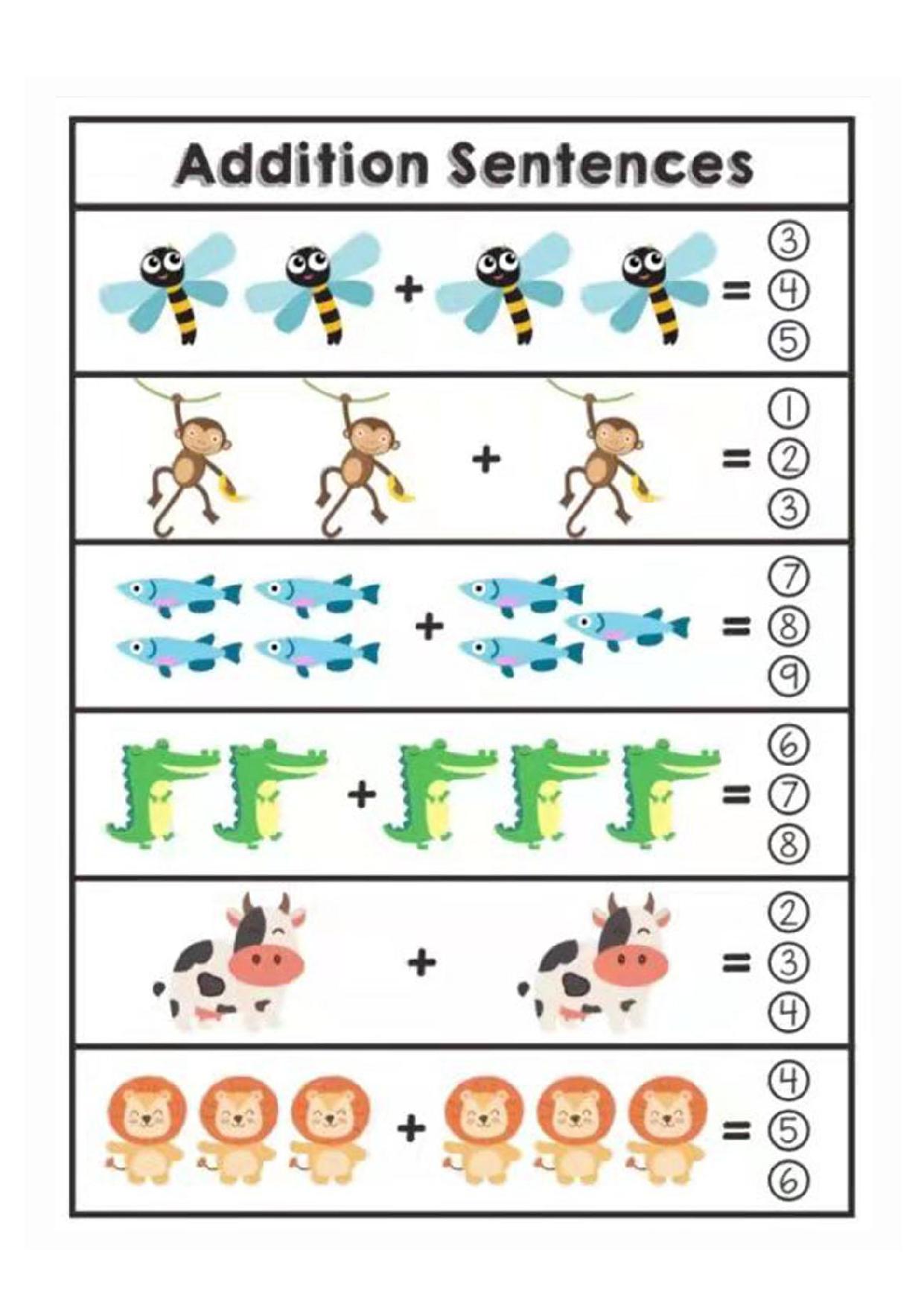 图片[5]-10以内加减练习卡通图画形式的，20页pdf可打印-淘学学资料库