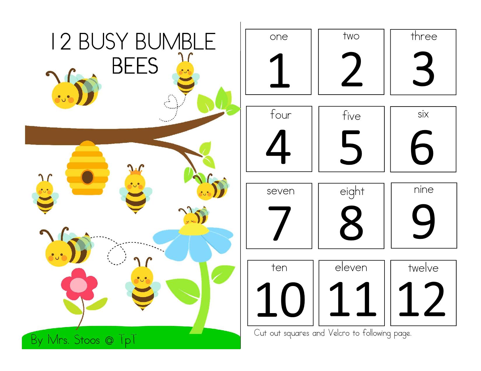 图片[1]-12只忙碌的蜜蜂12 busy bees interactive book互动翻翻书，18页PDF-淘学学资料库