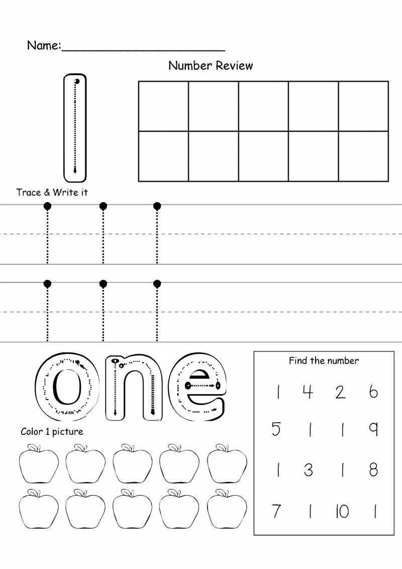 图片[1]-1—10数字描红练习册，包括描红、填色、找数字，素材可打印-淘学学资料库