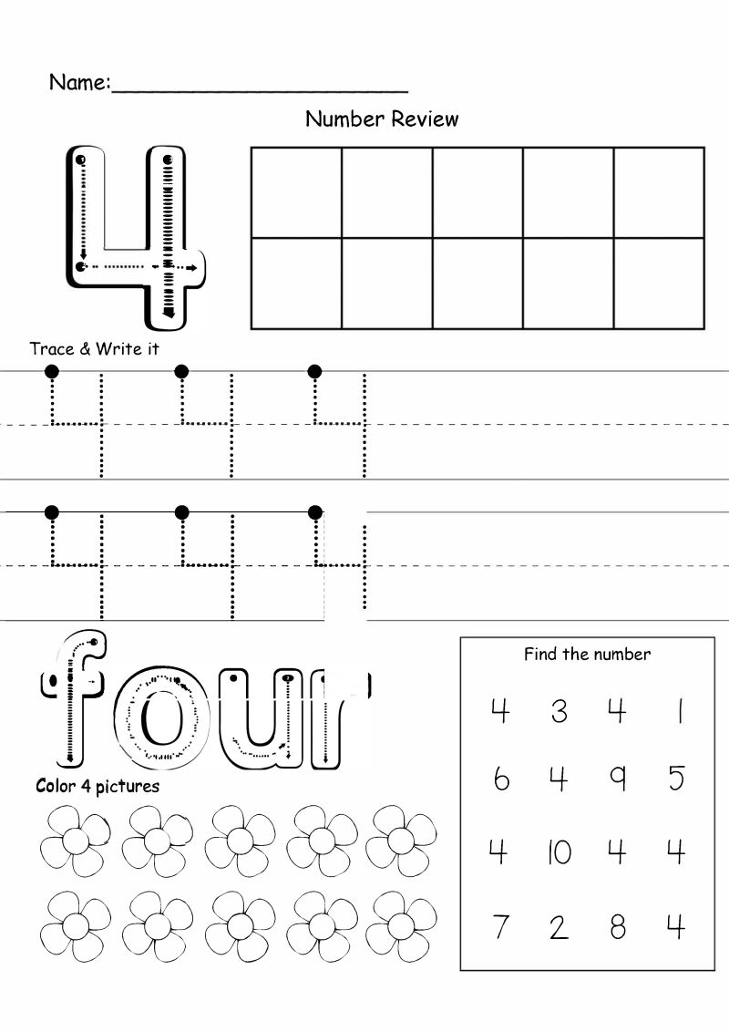 图片[4]-1—10数字描红练习册，包括描红、填色、找数字，素材可打印-淘学学资料库