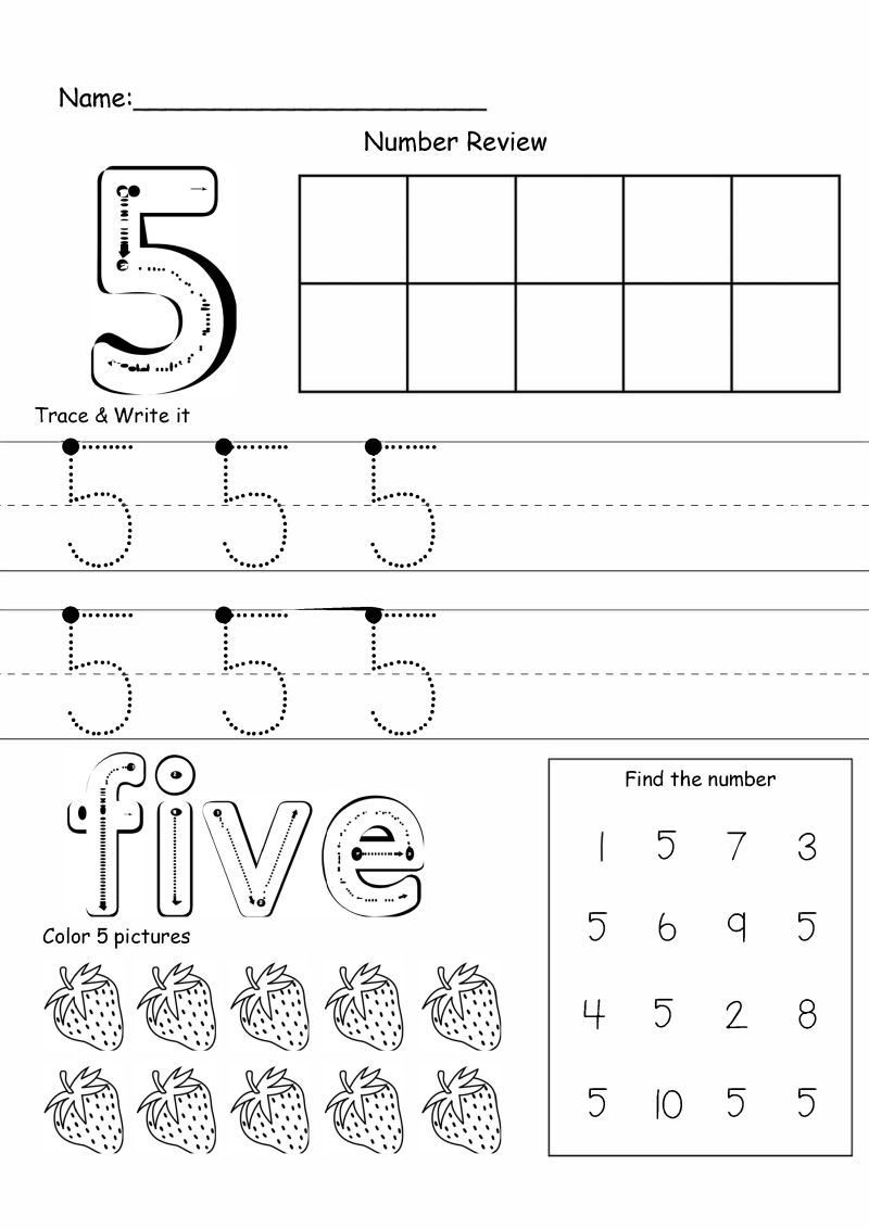 图片[5]-1—10数字描红练习册，包括描红、填色、找数字，素材可打印-淘学学资料库