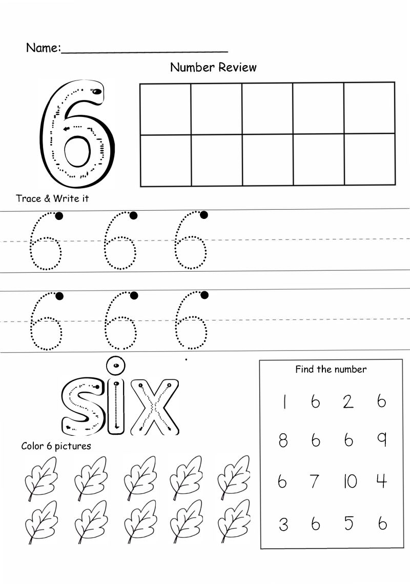 图片[6]-1—10数字描红练习册，包括描红、填色、找数字，素材可打印-淘学学资料库