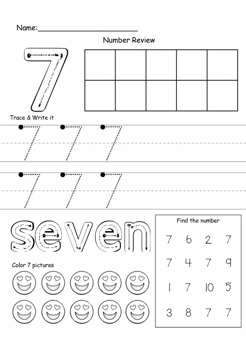 图片[7]-1—10数字描红练习册，包括描红、填色、找数字，素材可打印-淘学学资料库