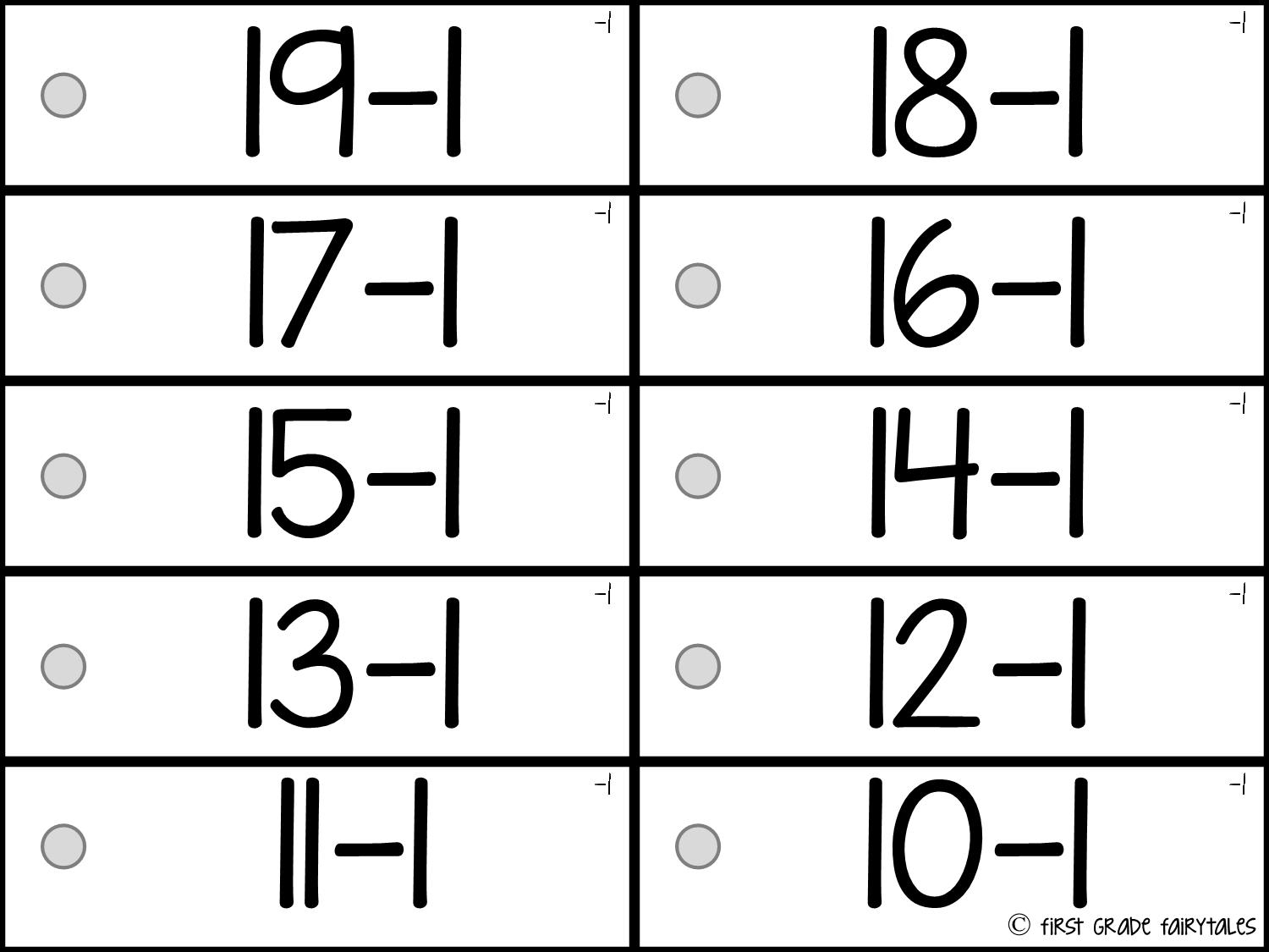 图片[2]-20以内减法卡片，43页PDF-淘学学资料库