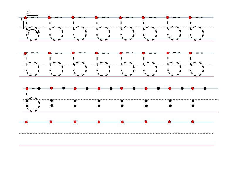 图片[4]-3款数字0-9描红标准版本，幼儿数学启蒙电子版PDF打印，百度网盘下载-淘学学资料库