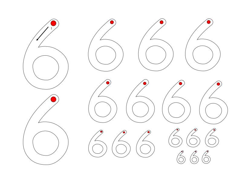 图片[5]-3款数字0-9描红标准版本，幼儿数学启蒙电子版PDF打印，百度网盘下载-淘学学资料库