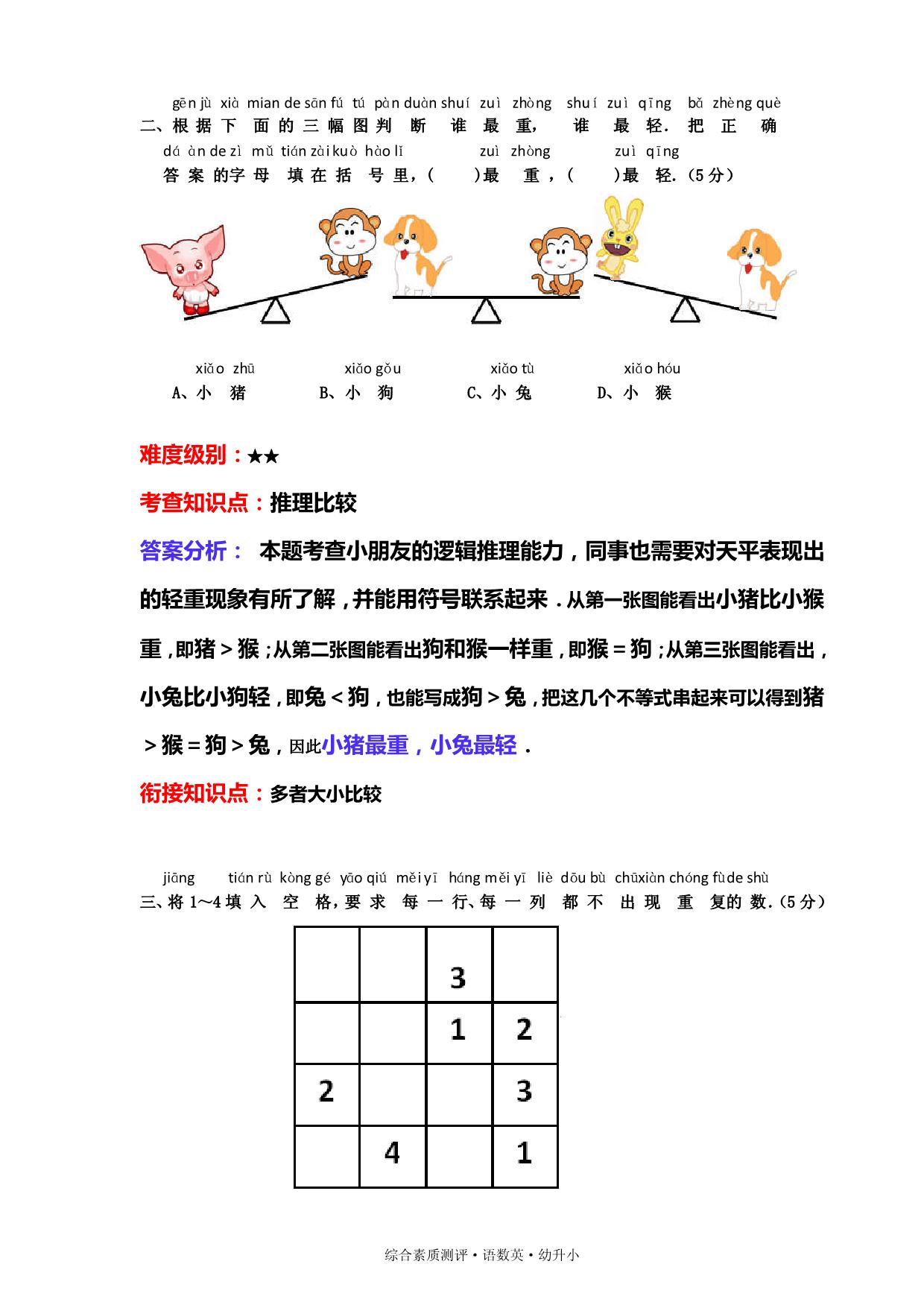 图片[2]-【备战幼升小】必刷综合练习4套，26页PDF-淘学学资料库