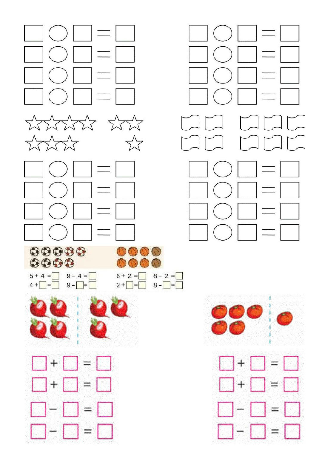 图片[3]-一年级数学上册一图四式专项练习60题，12页PDF电子版-淘学学资料库