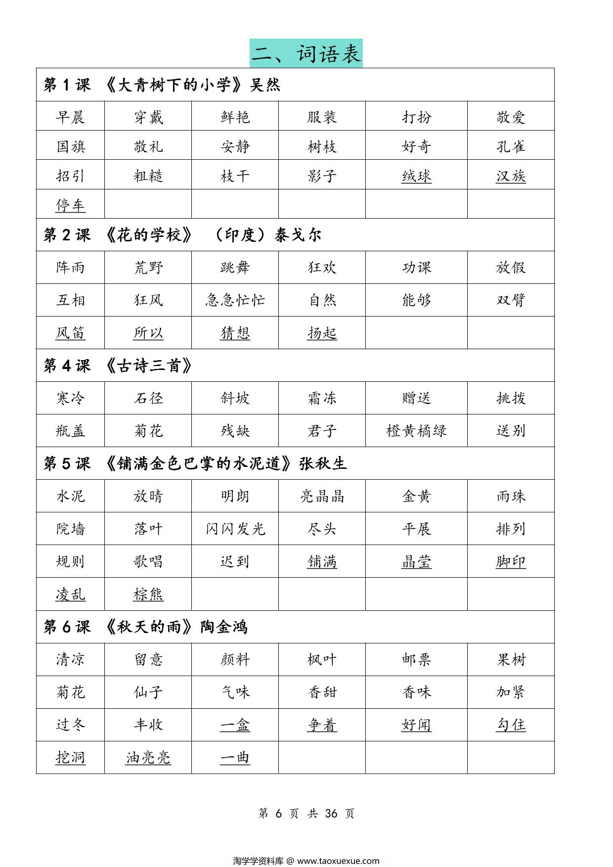 图片[2]-三年级语文上册期末复习资料，36页PDF电子版-淘学学资料库