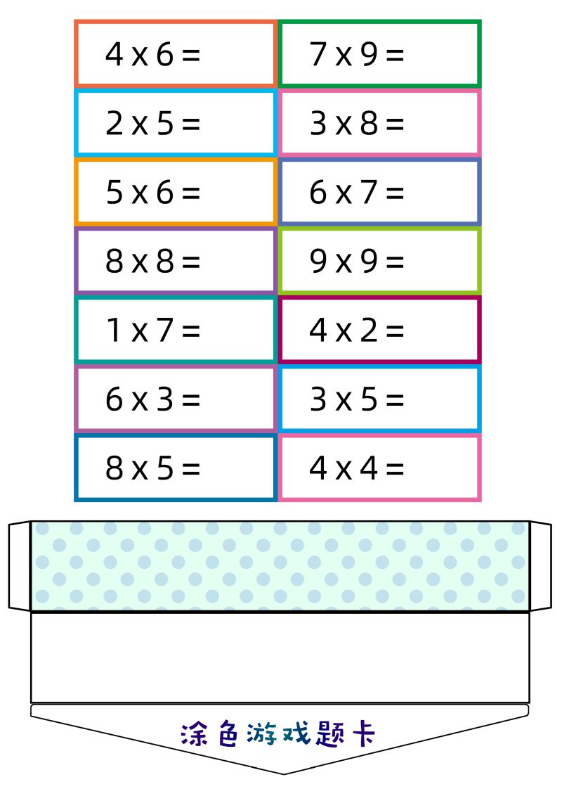 图片[3]-乘法lapbook，乘法口诀表，桌游学习乘法口诀，素材可打印-淘学学资料库