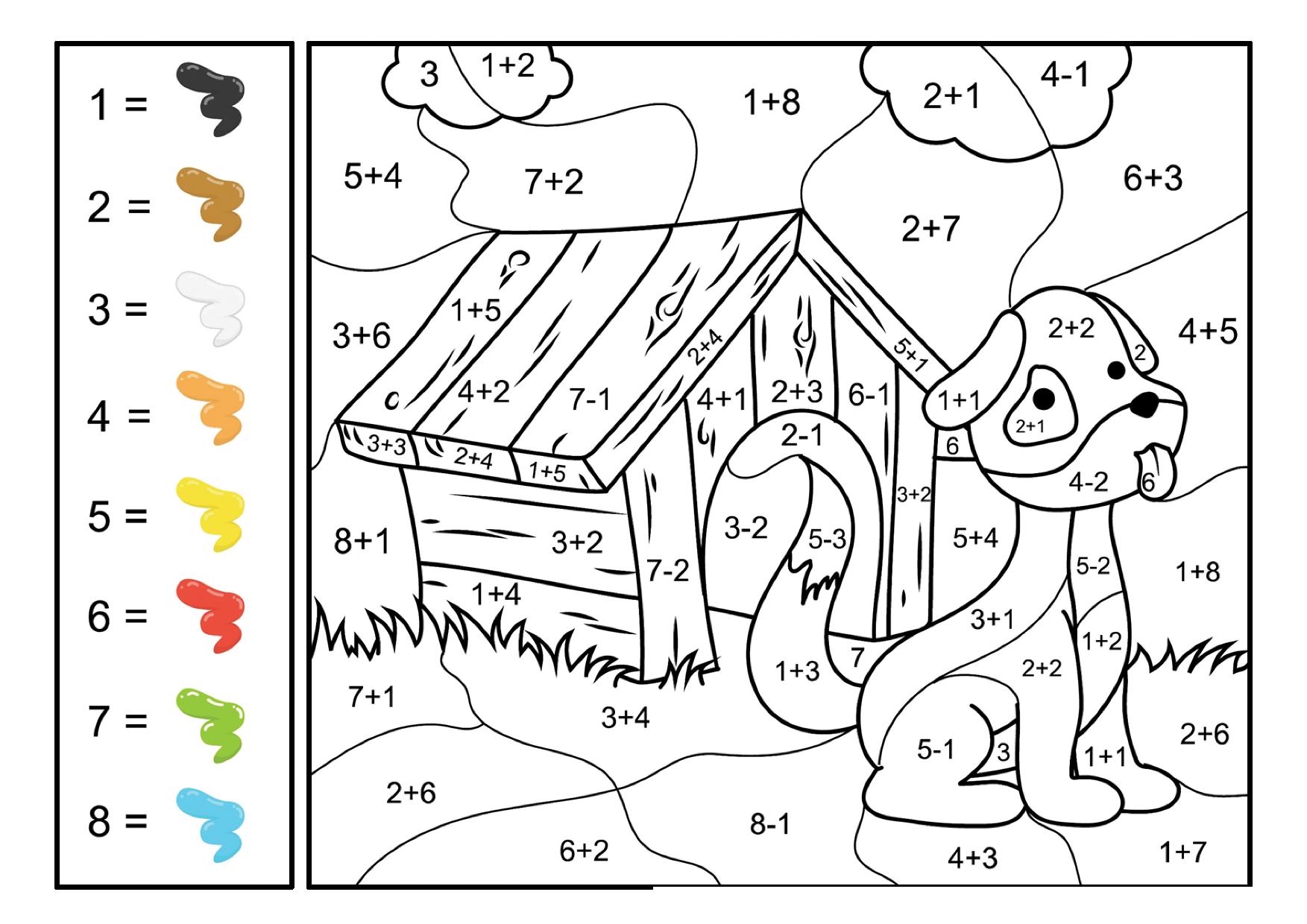 图片[3]-加减法计算填色画_2，6页PDF-淘学学资料库