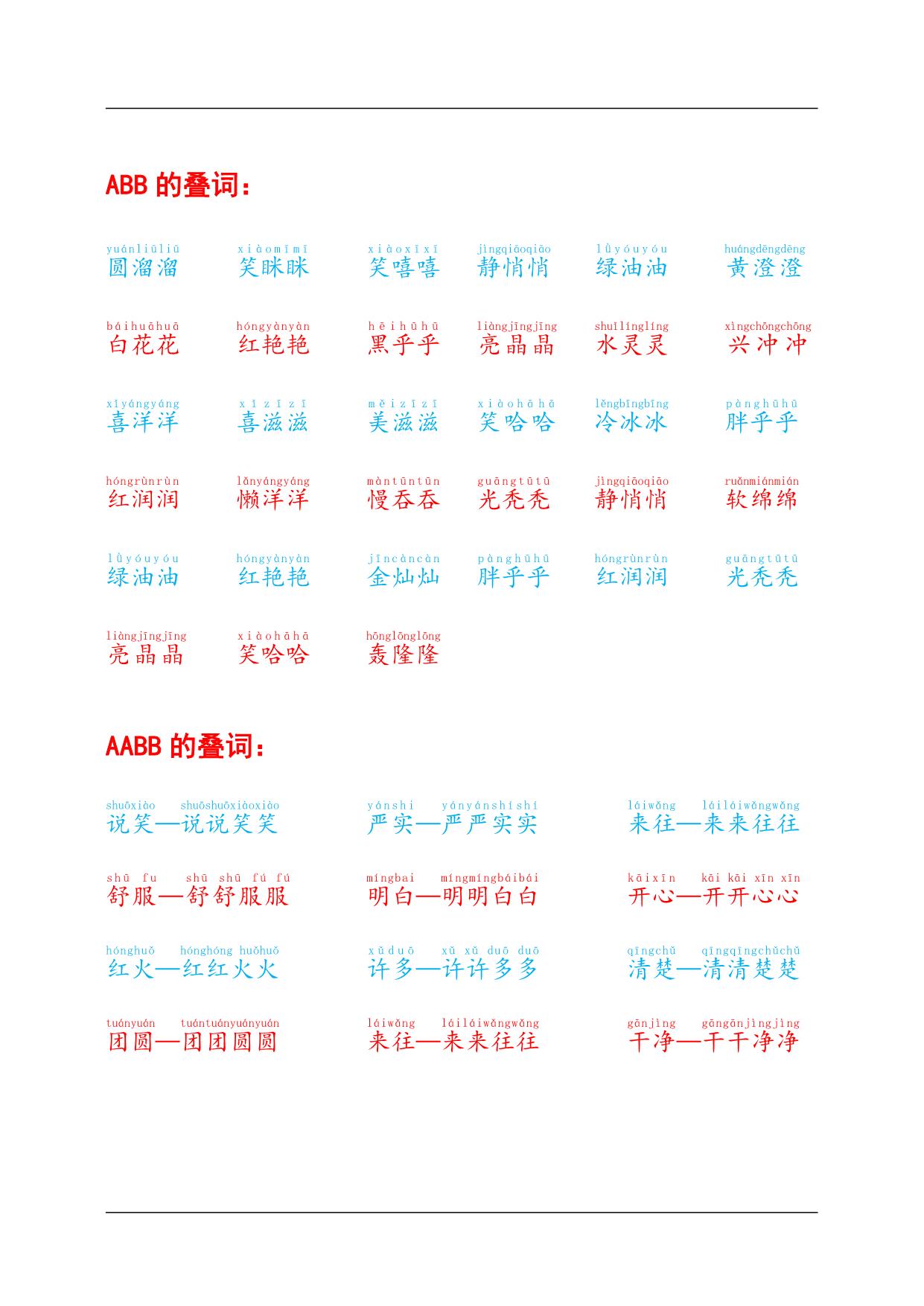 图片[2]-叠词积累，4页PDF可打印-淘学学资料库