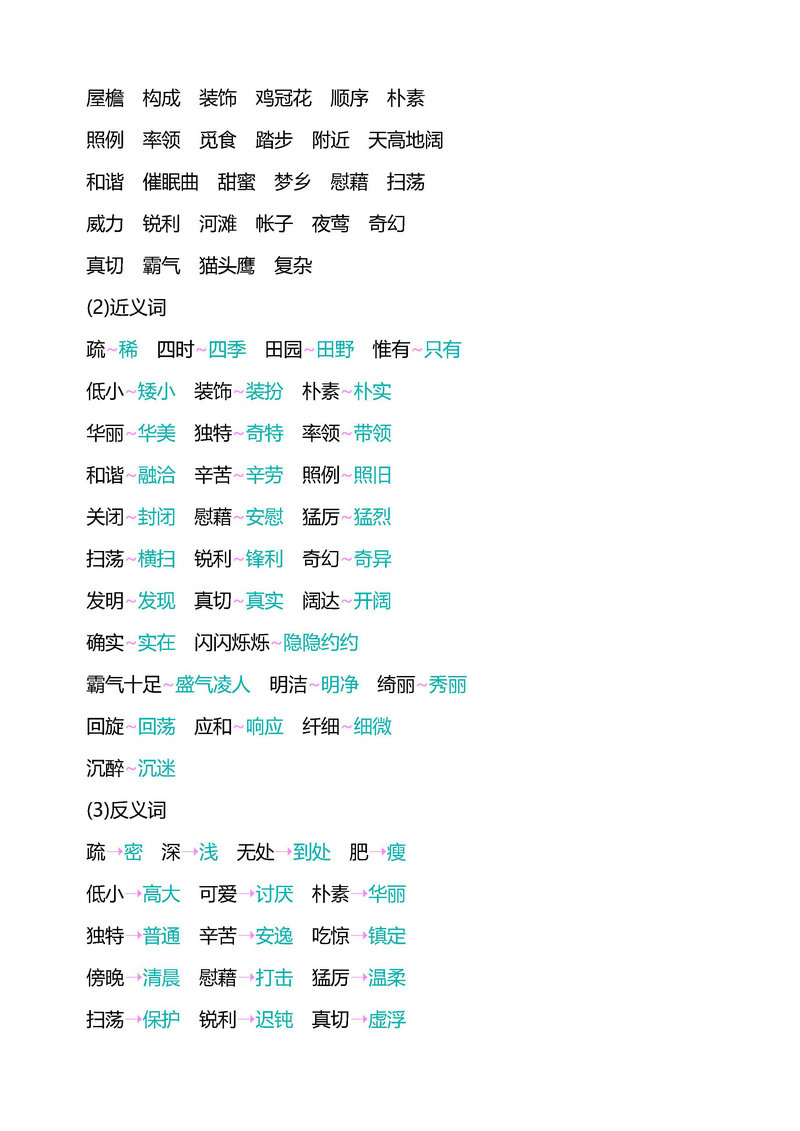 图片[2]-四年级语文下册重点知识归纳-淘学学资料库