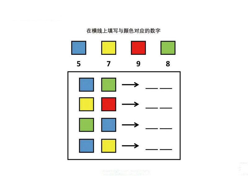 图片[1]-在横线上填写与颜色对应的数字，5页PDF可打印-淘学学资料库