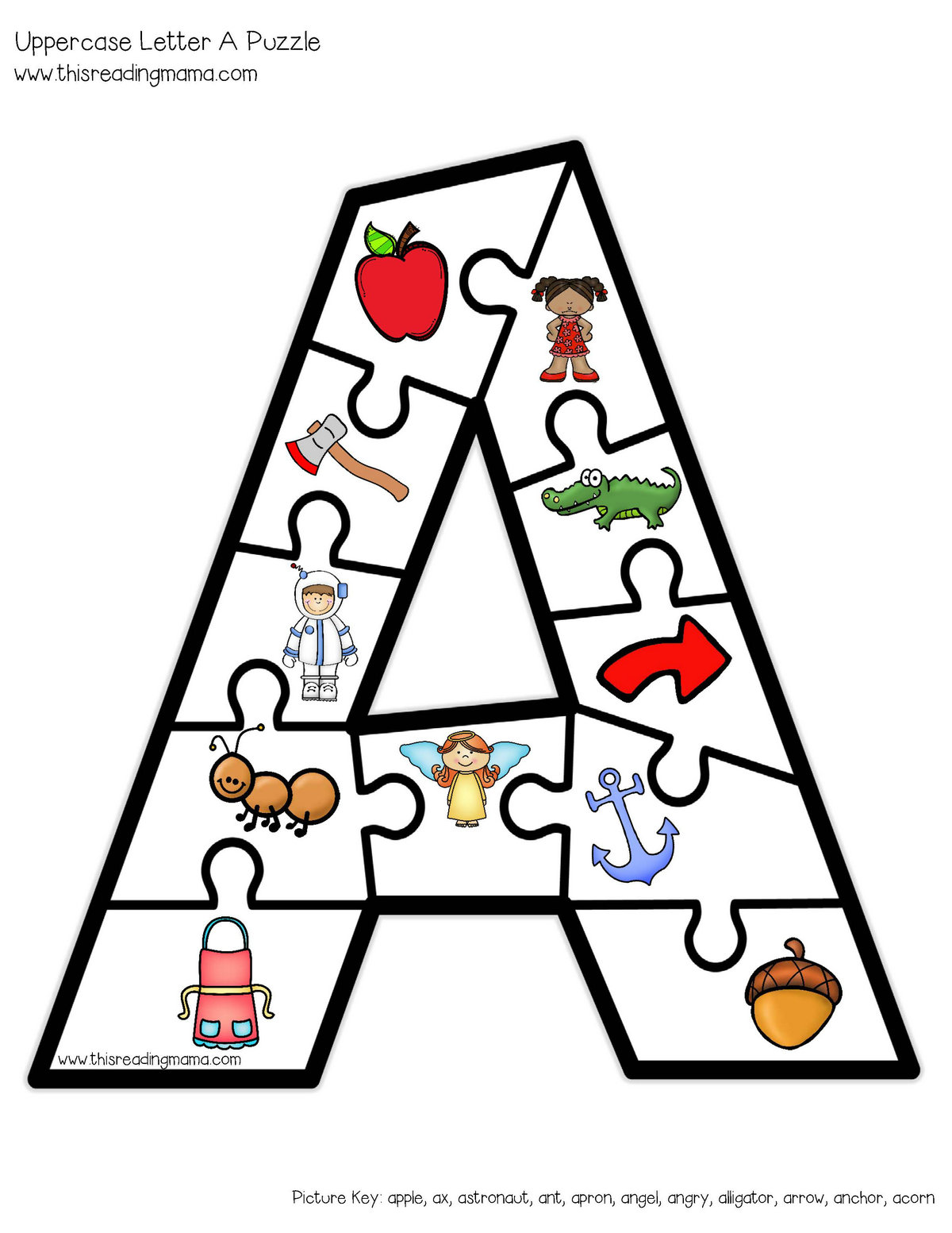 图片[1]-字母拼图（大写）AlphabetPuzzles-uppercase-淘学学资料库