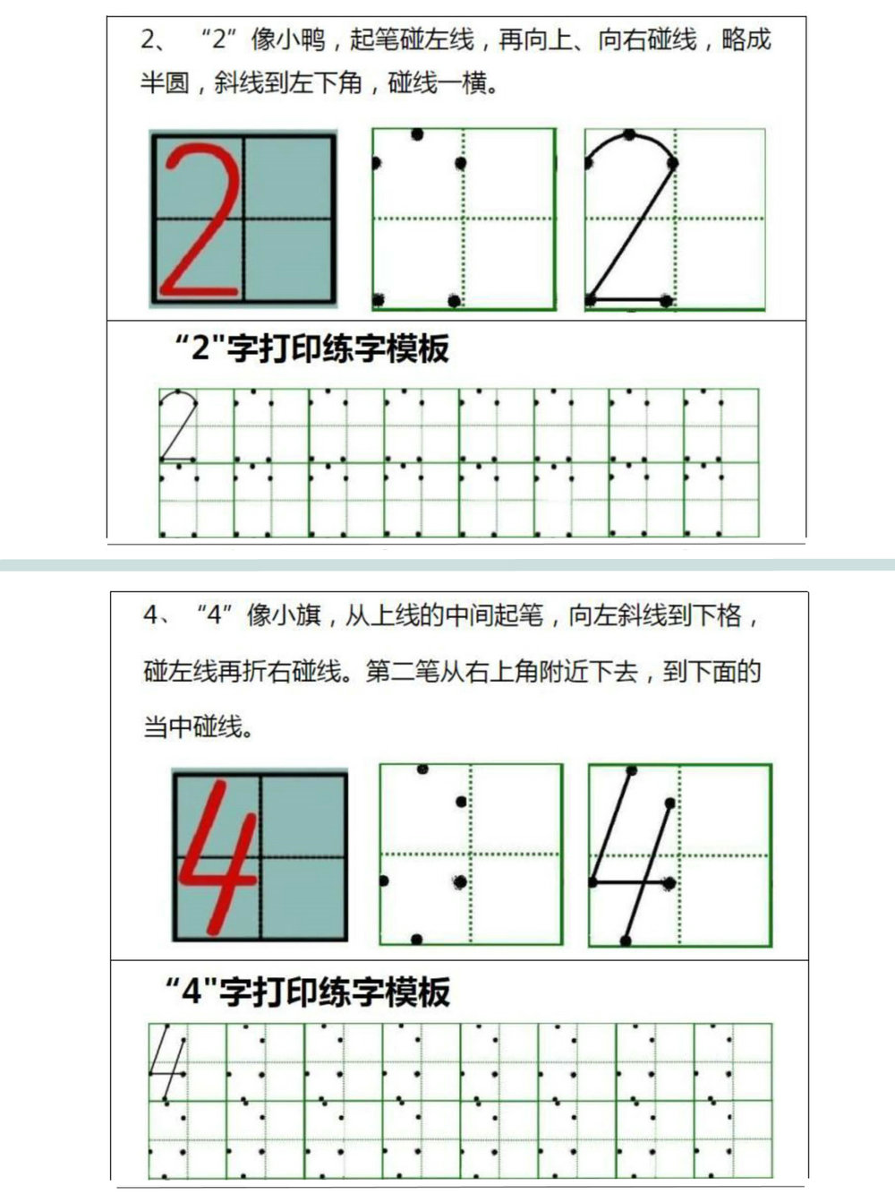 图片[1]-小学0-9数字书写规范字贴-淘学学资料库