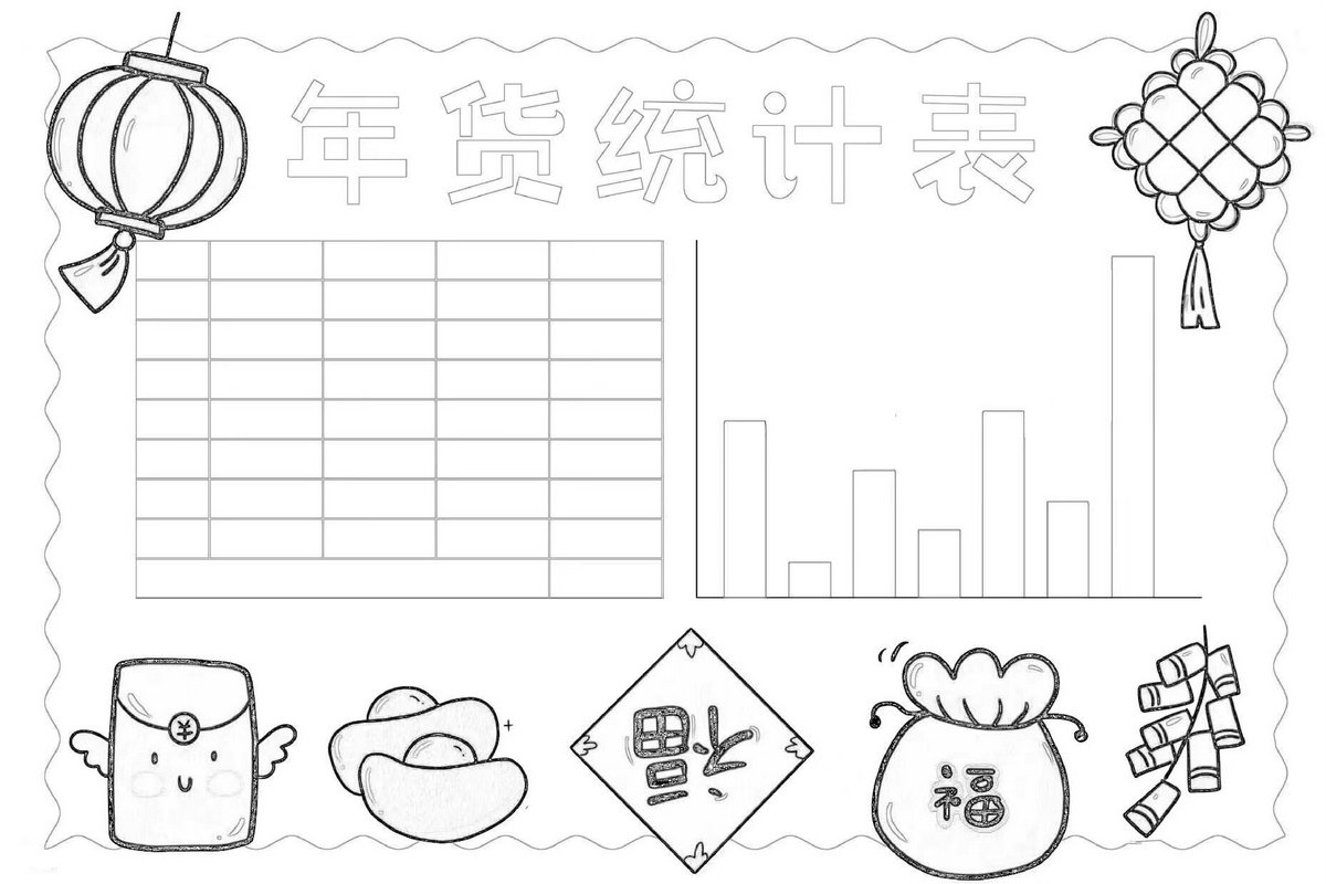 图片[2]-年货购物清单手抄报，10页PDF可打印-淘学学资料库