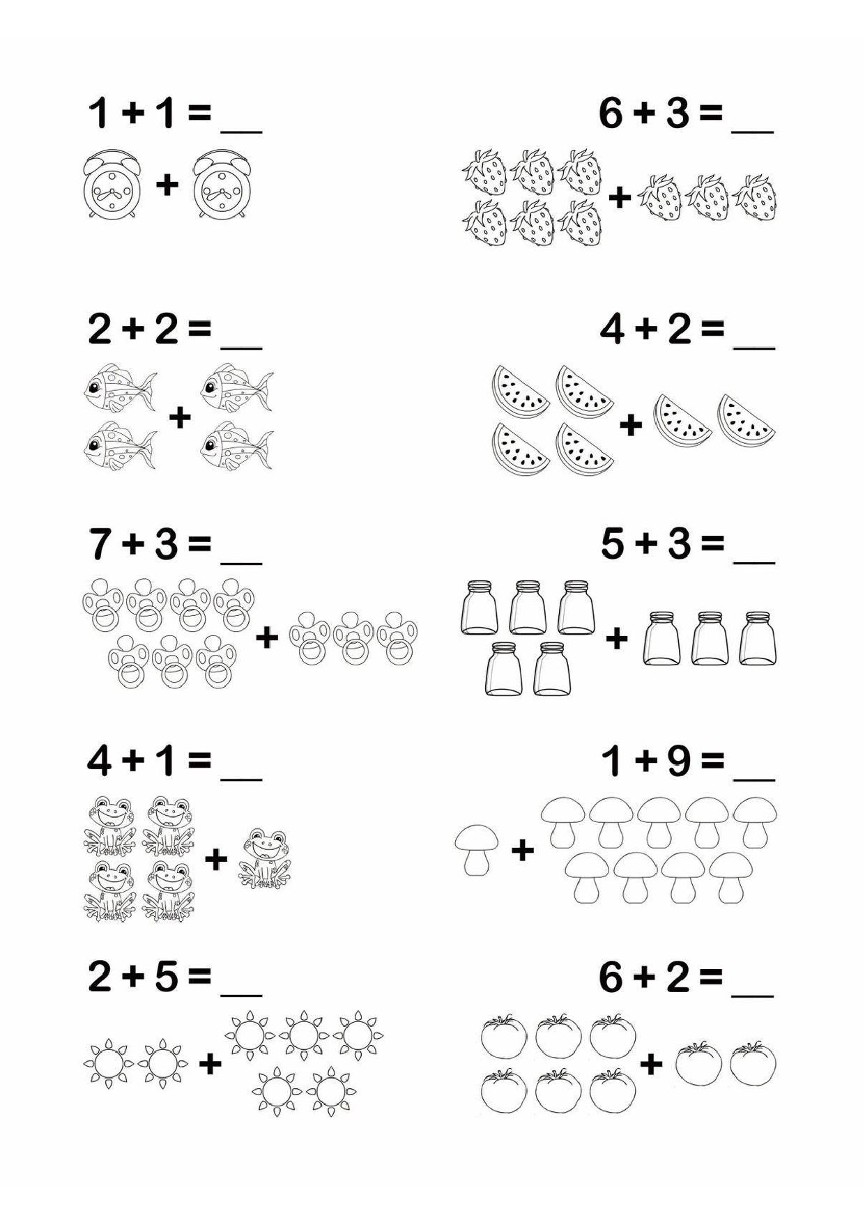 图片[1]-幼小衔接简易数学计算，12页PDF-淘学学资料库