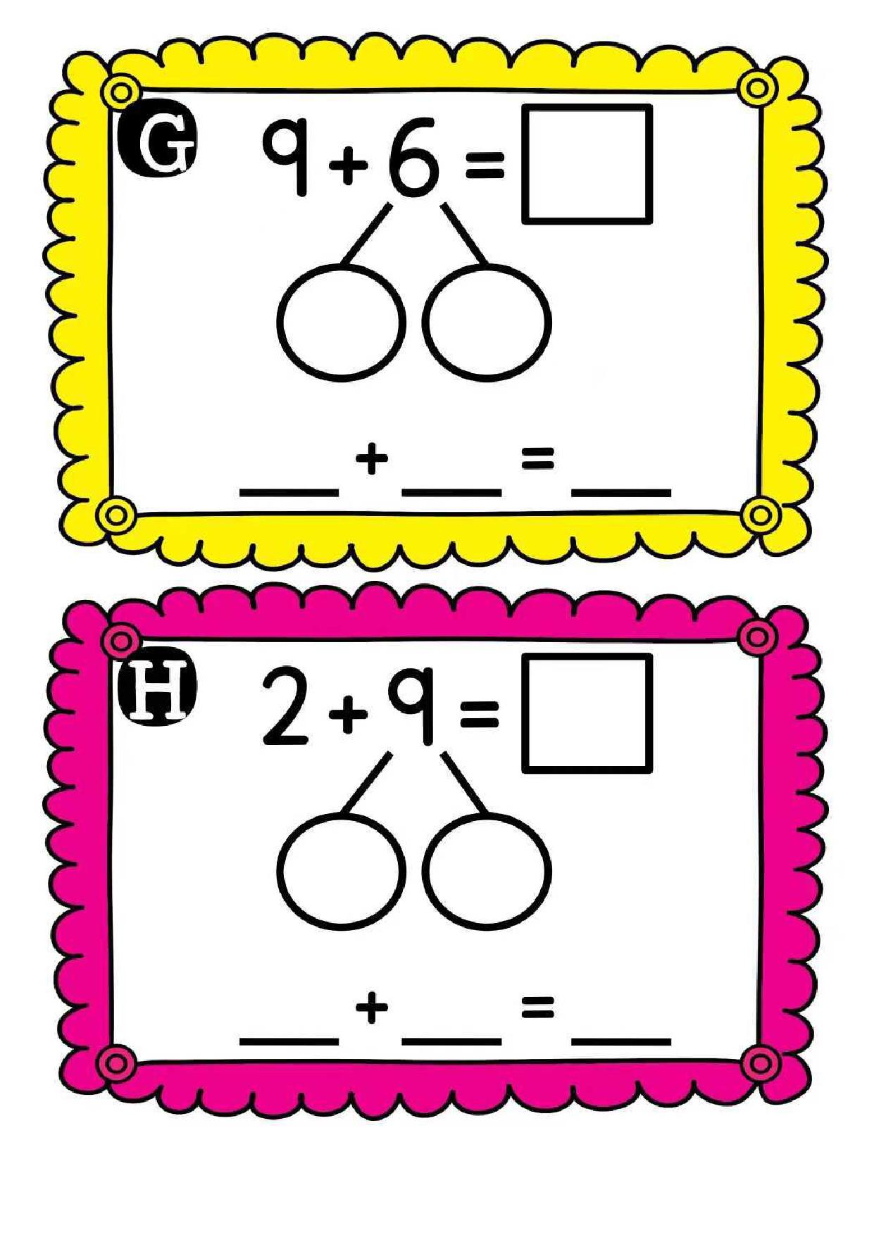 图片[3]-彩色凑十法卡片，8页pdf可打印-淘学学资料库