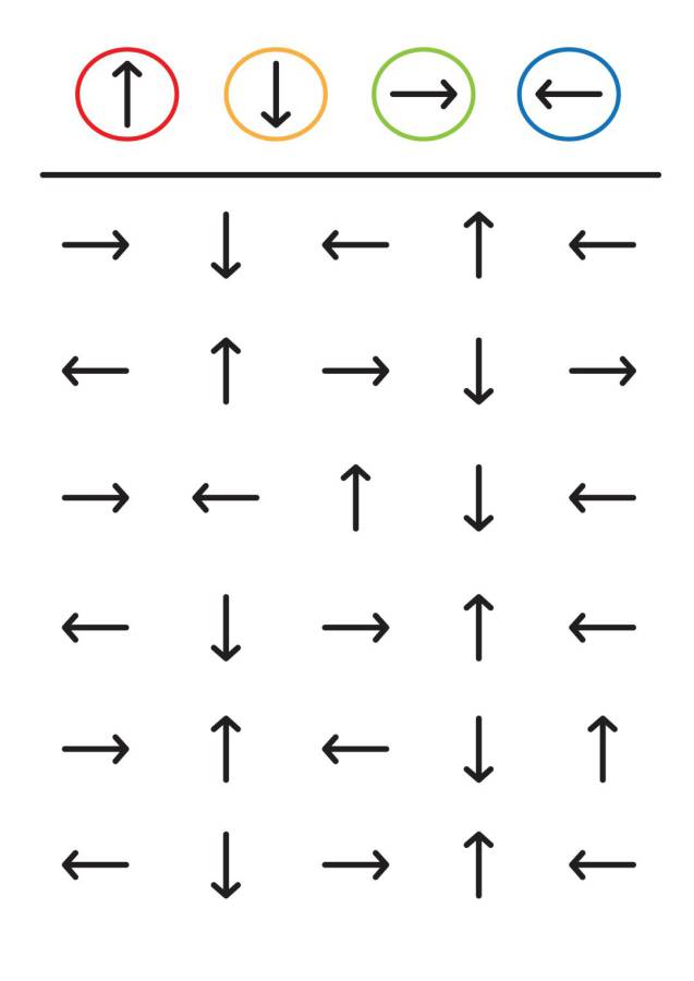 图片[1]-彩色箭头，方向专注力训练，电子版PDF打印，百度网盘下载-淘学学资料库