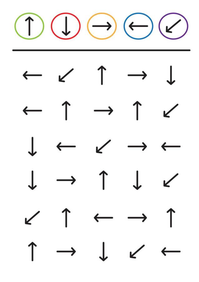图片[4]-彩色箭头，方向专注力训练，电子版PDF打印，百度网盘下载-淘学学资料库