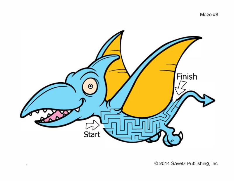 图片[3]-恐龙主题幼儿迷宫图片，电子版10页PD可F打印，百度网盘下载-淘学学资料库
