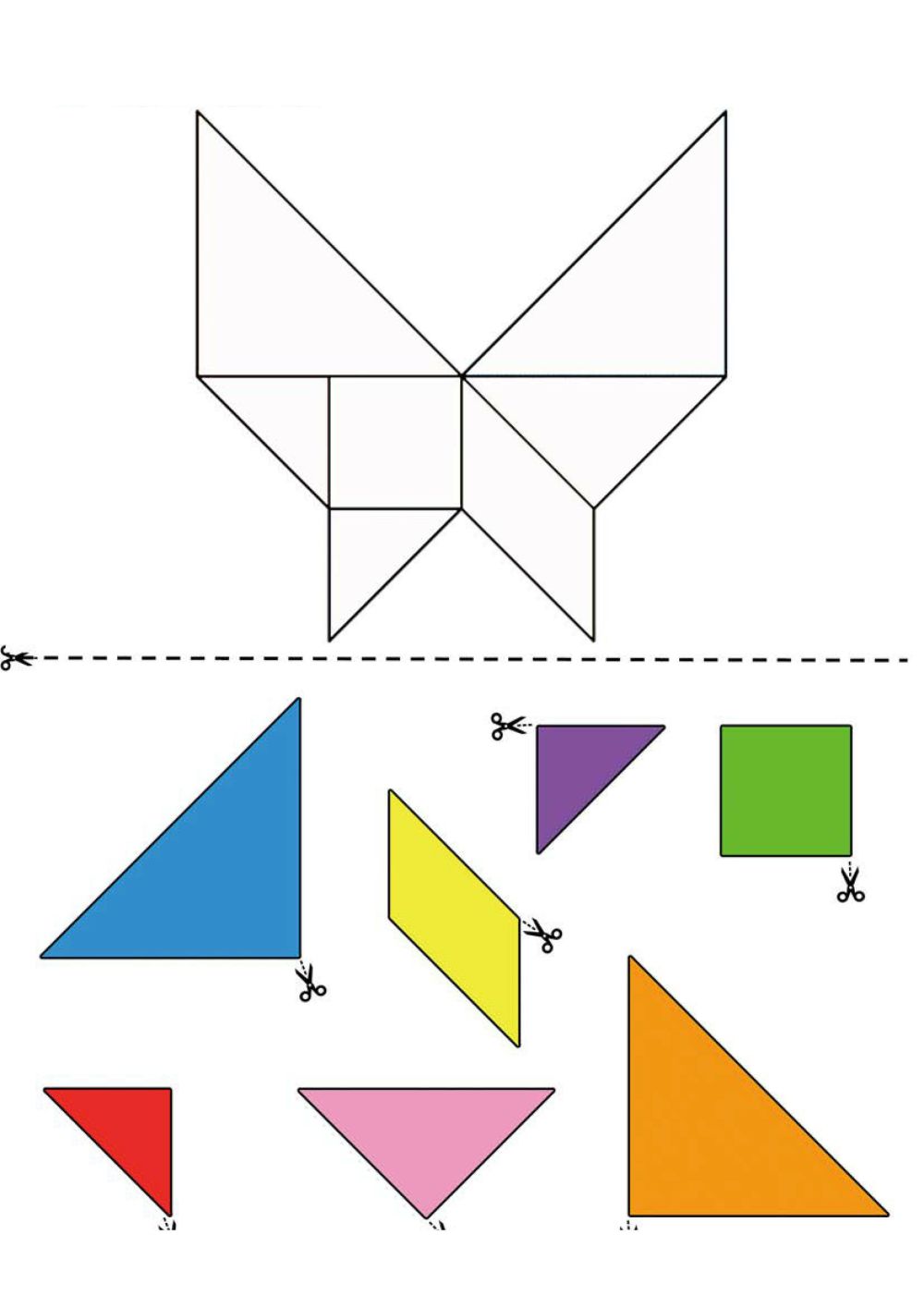 图片[1]-按照示范剪切拼贴几何图形-淘学学资料库