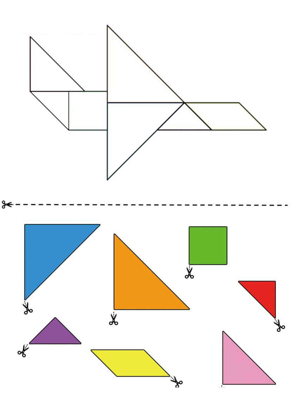 图片[2]-按照示范剪切拼贴几何图形-淘学学资料库