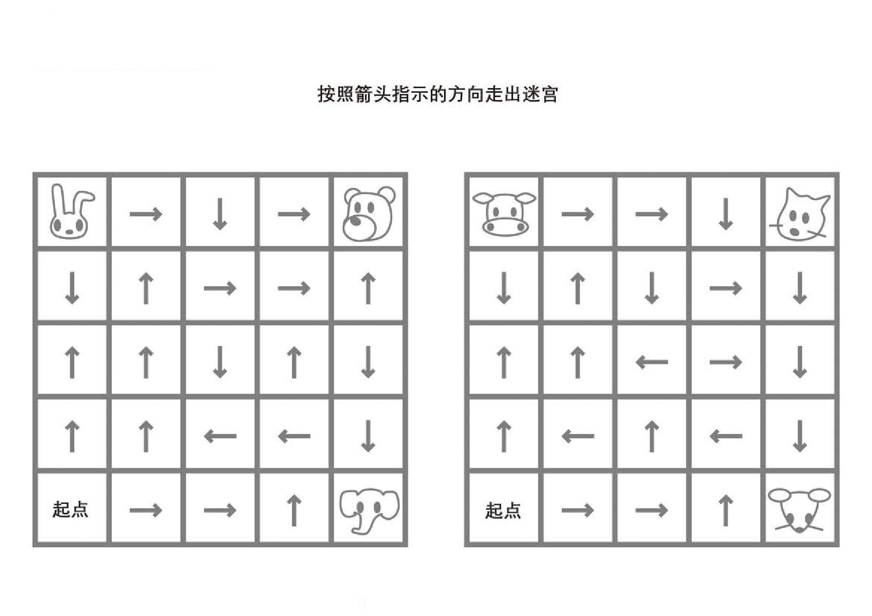 图片[1]-按照箭头指示的方向走出迷宫，5页PDF-淘学学资料库