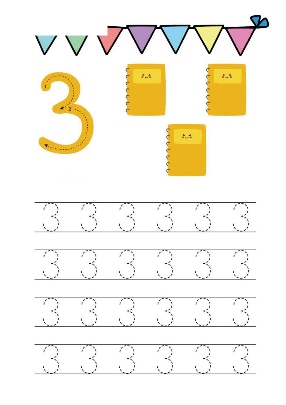 图片[3]-数字1-10书写练习_3-淘学学资料库