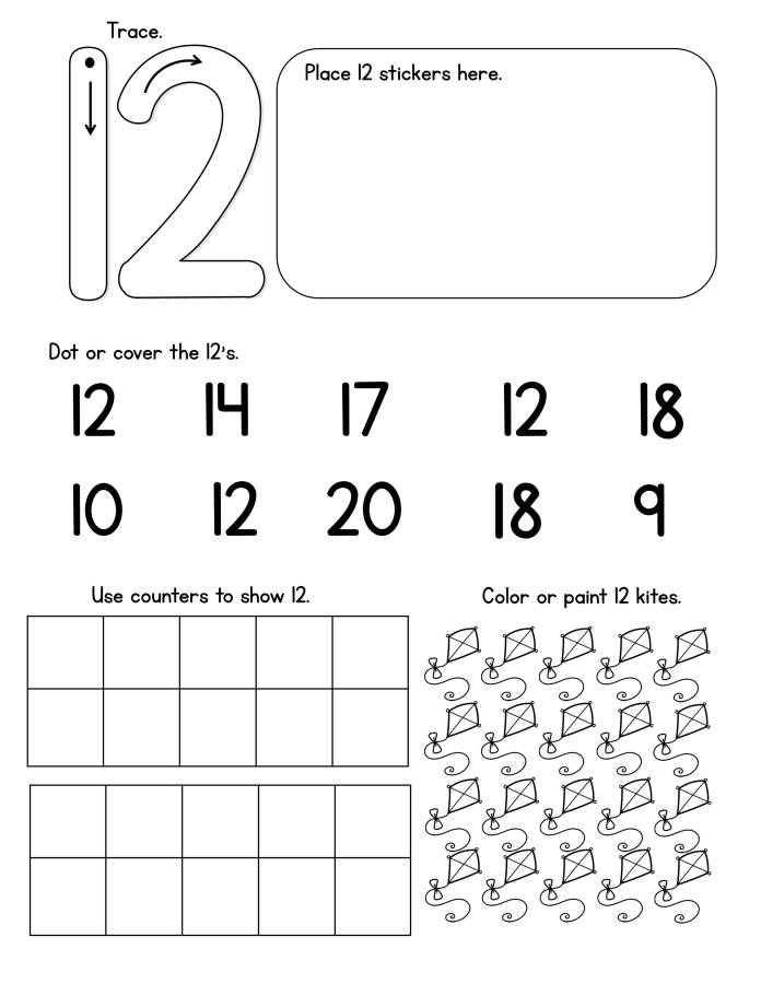 图片[5]-数字书写+找数字+十阵格，幼儿数感培养训练电子版PDF打印，百度网盘下载-淘学学资料库