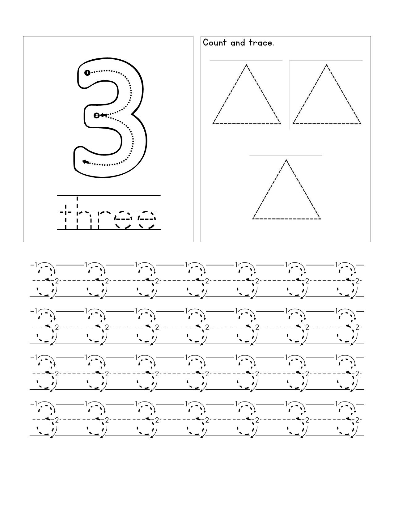 图片[2]-数字描红练习，23页PDF-淘学学资料库