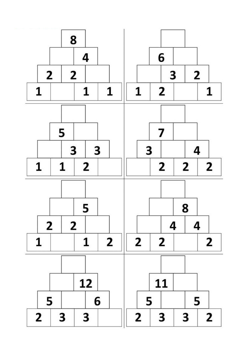 图片[5]-数字金字塔，数学思维训练，数字的分解与组成，可打印-淘学学资料库