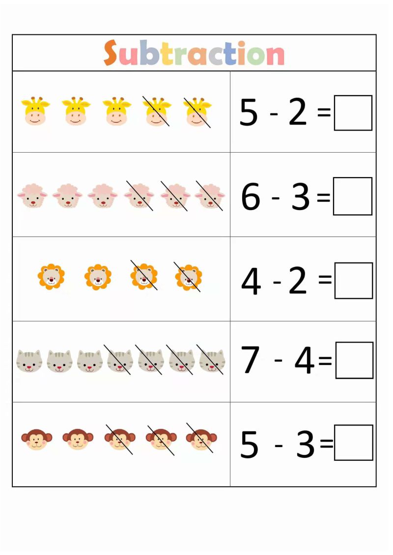 图片[3]-数学启蒙10以内加减法卡通版，幼儿学算数，素材可打印-淘学学资料库