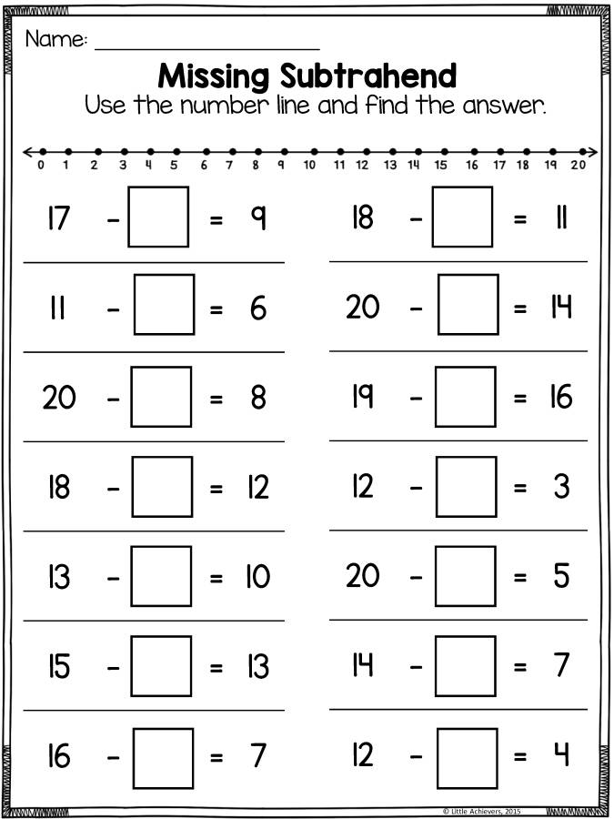 图片[8]-数轴计算，20以内的数字加减法，幼儿数学启蒙电子版PDF打印，百度网盘下载-淘学学资料库