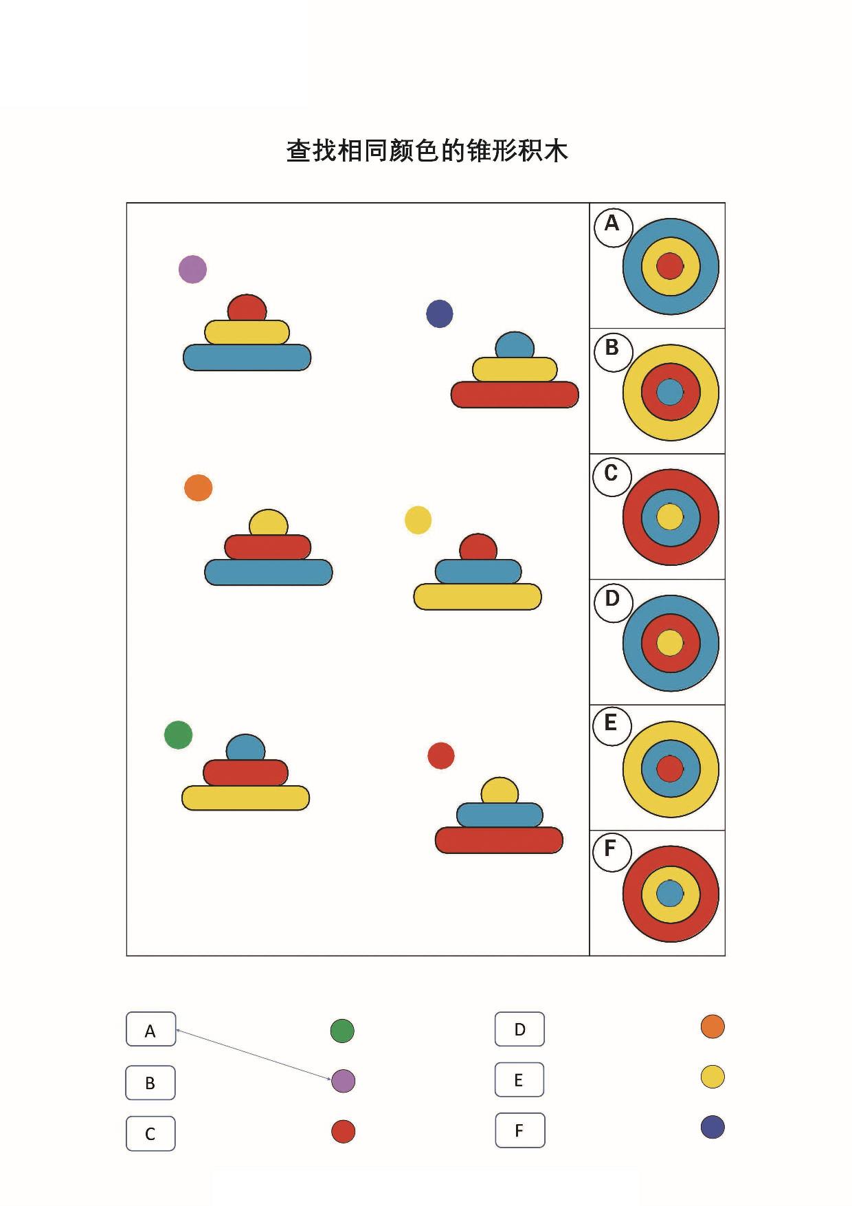 图片[1]-查找相同颜色的锥形积木，7页PDF-淘学学资料库