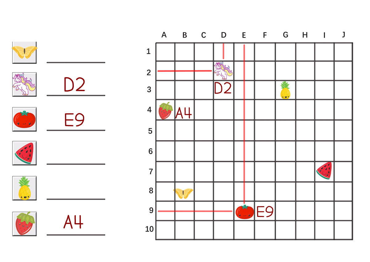 图片[1]-用数字和字母写出图画在图表中的位置，9页PDF-淘学学资料库