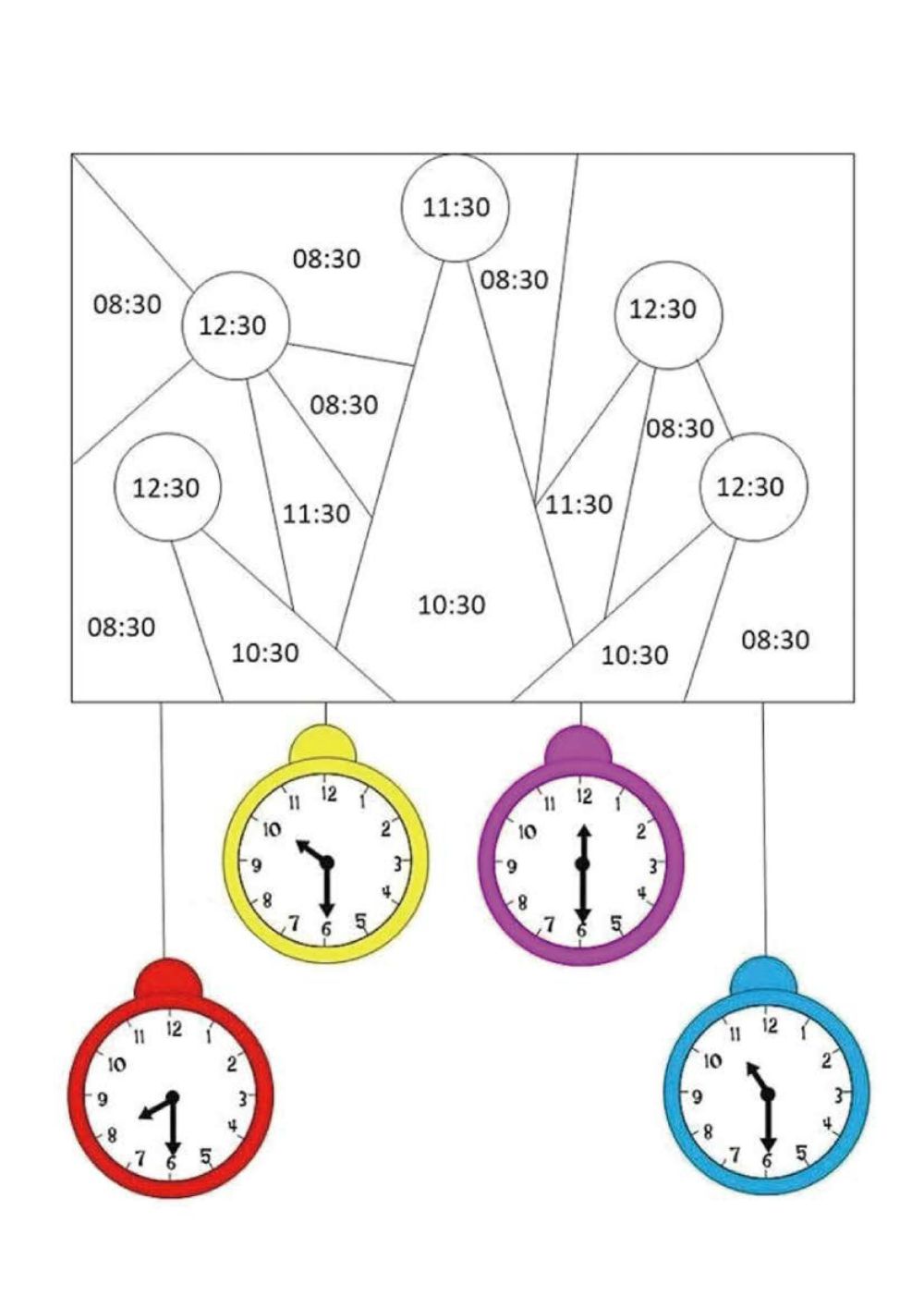 图片[2]-给图画填上与时间对应的颜色-淘学学资料库